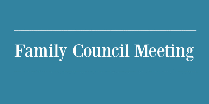 September 2016 Family Council Meeting
